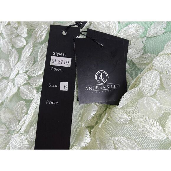 Andrea & Leo Couture Green Dress Size 6 - Picture 8 of 11
